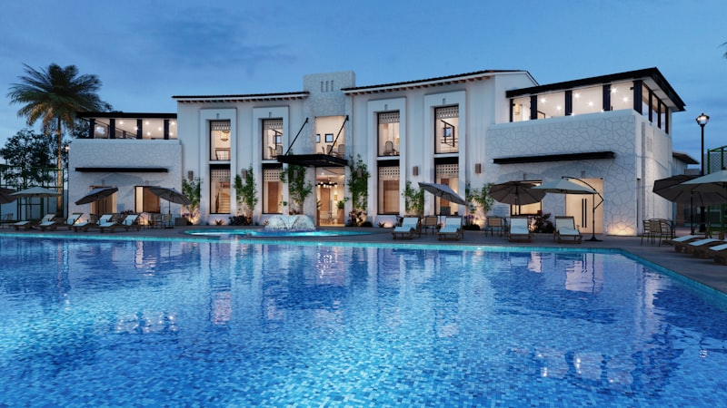 Red Sunset Resort — luxury lobby with ocean views